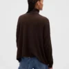 Sweter z golfem w stylu oversize z dzianiny typu pointelle