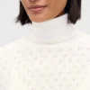 Sweter z golfem w stylu oversize z dzianiny typu pointelle