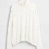 Sweter z golfem w stylu oversize z dzianiny typu pointelle