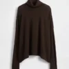 Sweter z golfem w stylu oversize z dzianiny typu pointelle