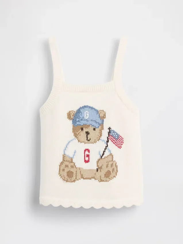Swetr bez rękawów z motywem Brannan Bear Americana dla Niemowląt i Maluchów