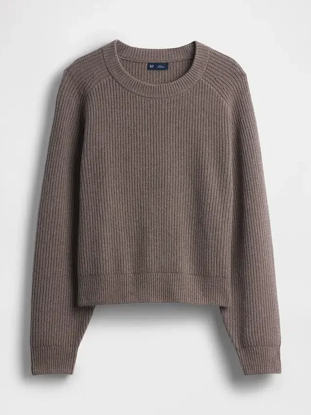 Swetr CashSoft o luźnym kroju z wzorem typu „shaker stitch”