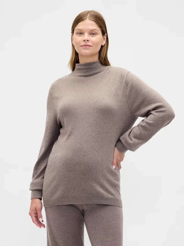 Swetr ciążowy z golfem z materiału CashSoft
