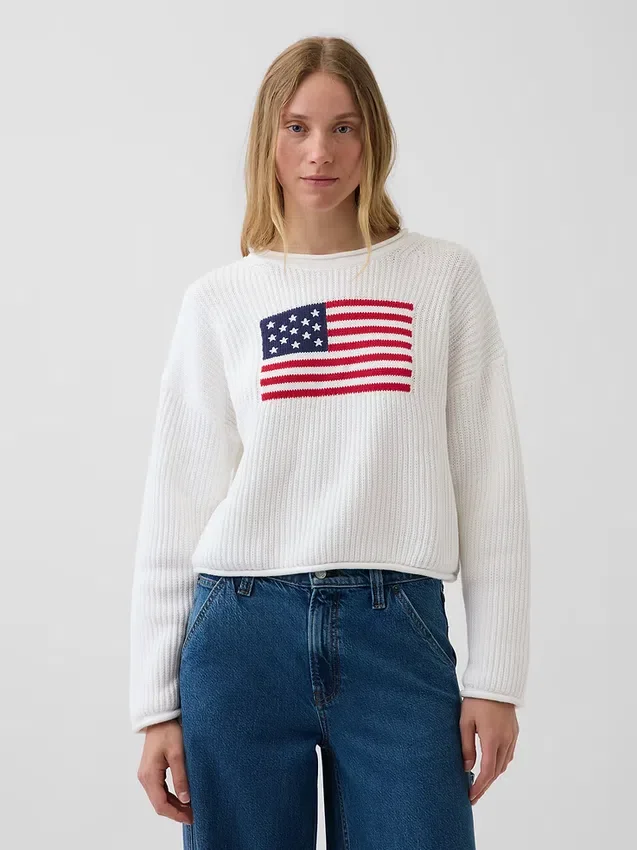 Swetr oversize w stylu amerykańskim, 100% bawełna