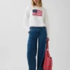 Swetr oversize w stylu amerykańskim, 100% bawełna
