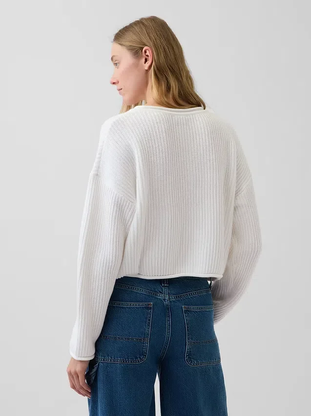 Swetr oversize w stylu amerykańskim, 100% bawełna