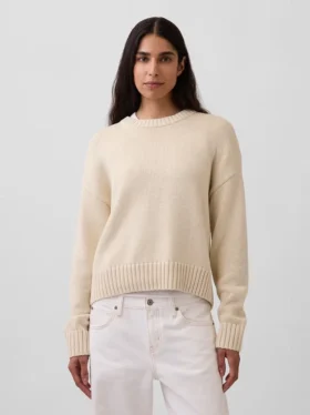 Swetr oversize w stylu crop top, 100% bawełna