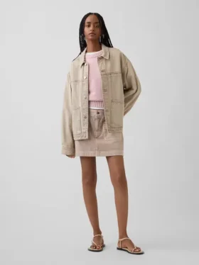 Swetr oversize w stylu crop top, 100% bawełna