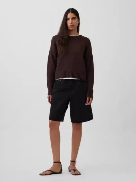 Swetr oversize w stylu crop top, 100% bawełna
