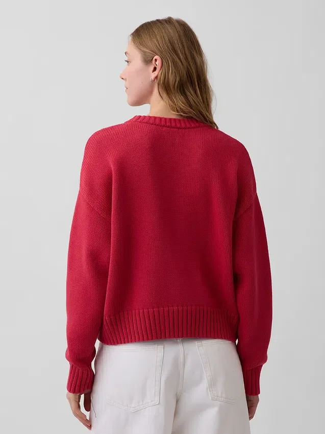Swetr oversize w stylu crop top, 100% bawełna