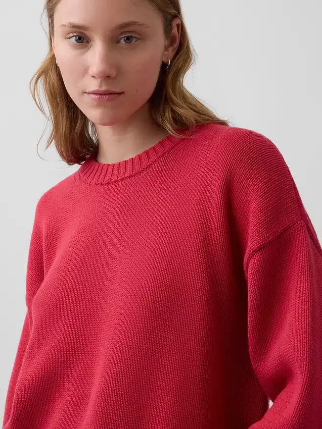 Swetr oversize w stylu crop top, 100% bawełna