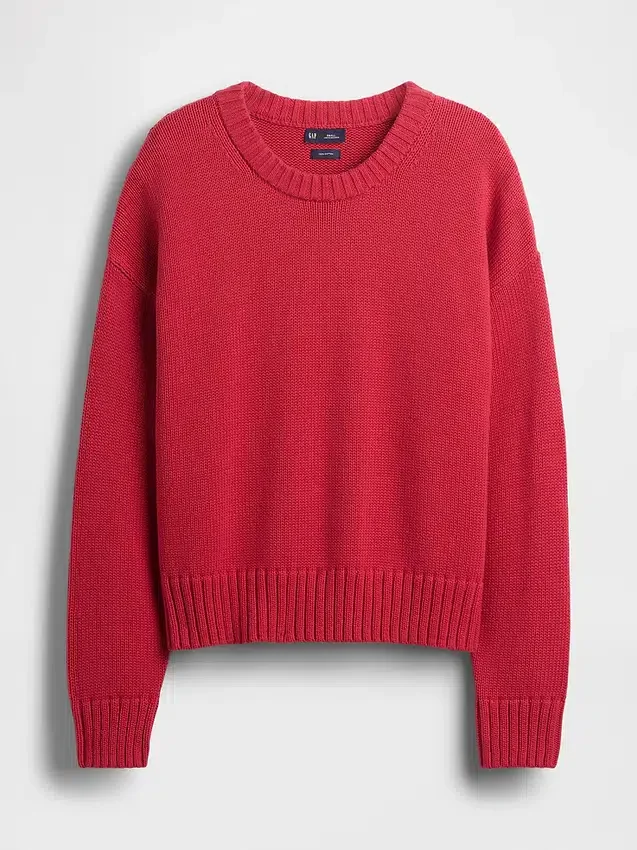 Swetr oversize w stylu crop top, 100% bawełna