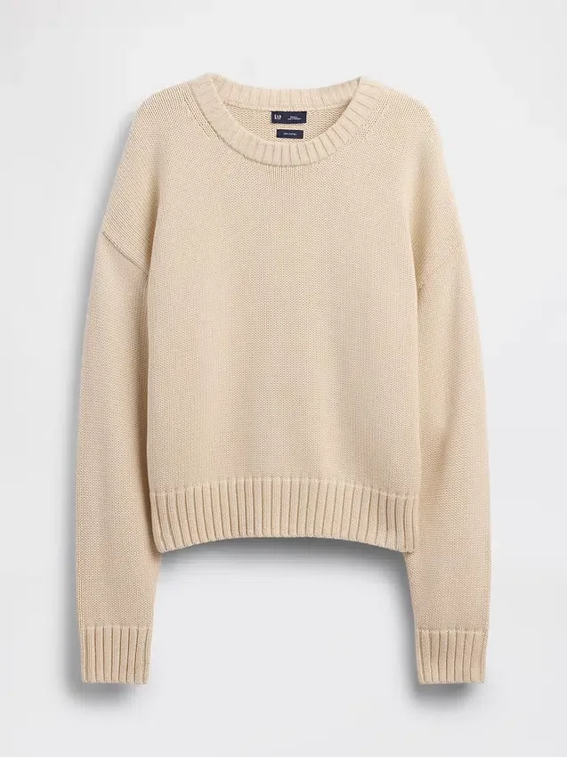 Swetr oversize w stylu crop top, 100% bawełna