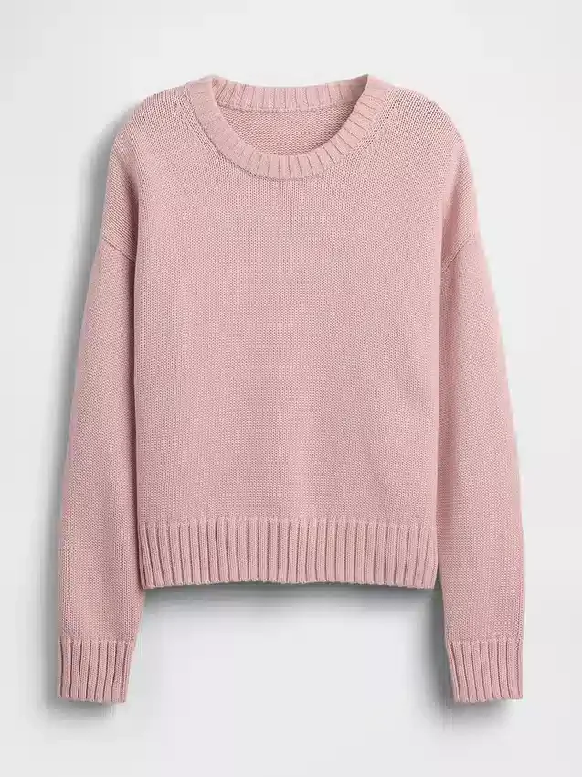 Swetr oversize w stylu crop top, 100% bawełna