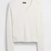 Swetr oversize z dekoltem w serek z dzianiny CashSoft