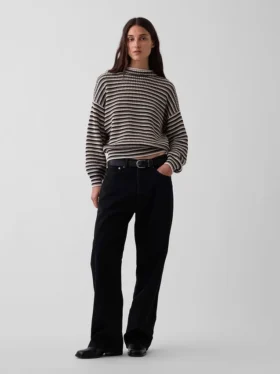 Swetr oversize z golfem, 100% bawełna