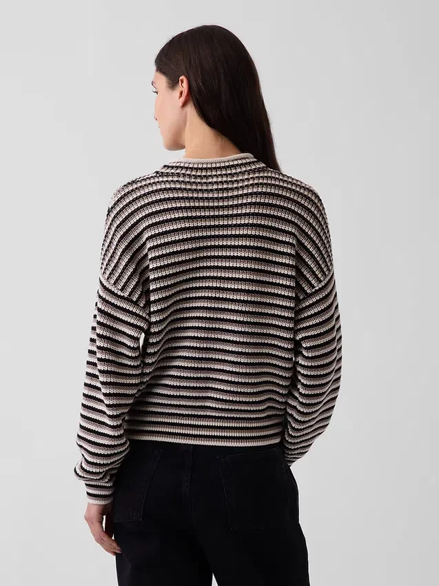 Swetr oversize z golfem, 100% bawełna