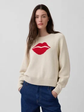 Swetr raglanowy „Kiss” ze 100% bawełny