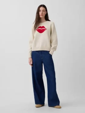 Swetr raglanowy „Kiss” ze 100% bawełny