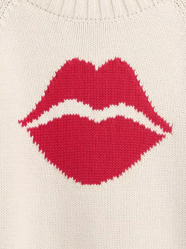 Swetr raglanowy „Kiss” ze 100% bawełny
