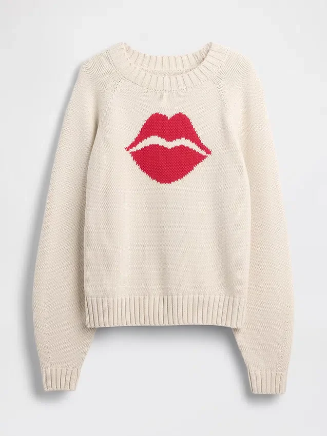 Swetr raglanowy „Kiss” ze 100% bawełny