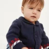 Swetr-szal dla niemowląt w stylu marynistycznym