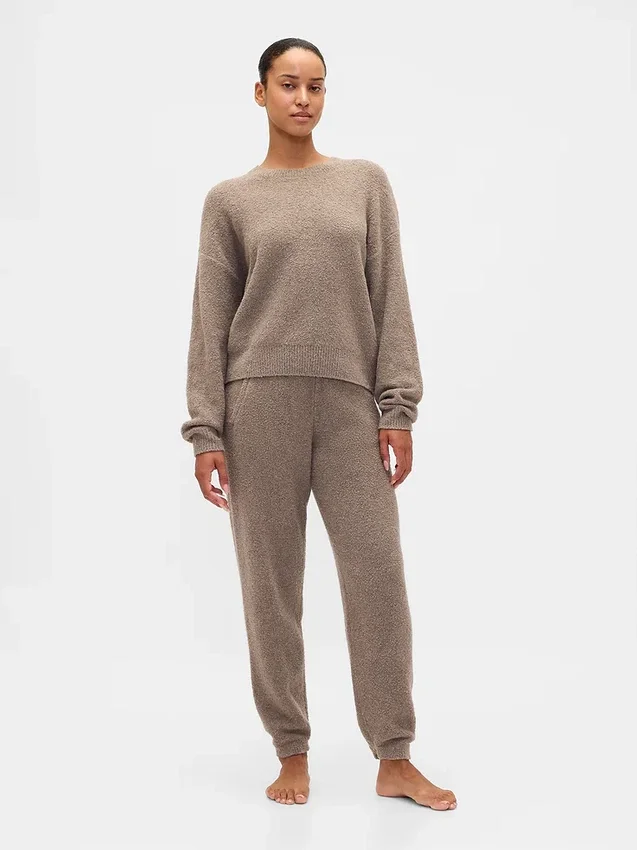 Swetr z dzianiny bouclé CashSoft