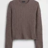 Swetr z dzianiny warkoczowej CashSoft w stylu oversize