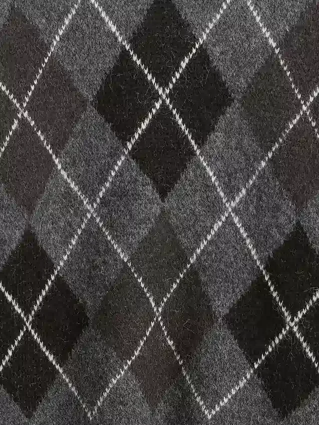Swetr z mieszanki wełny o luźnym kroju z wzorem argyle
