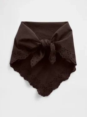 Szalik typu bandana z 100% bawełny z ażurowymi wykończeniami