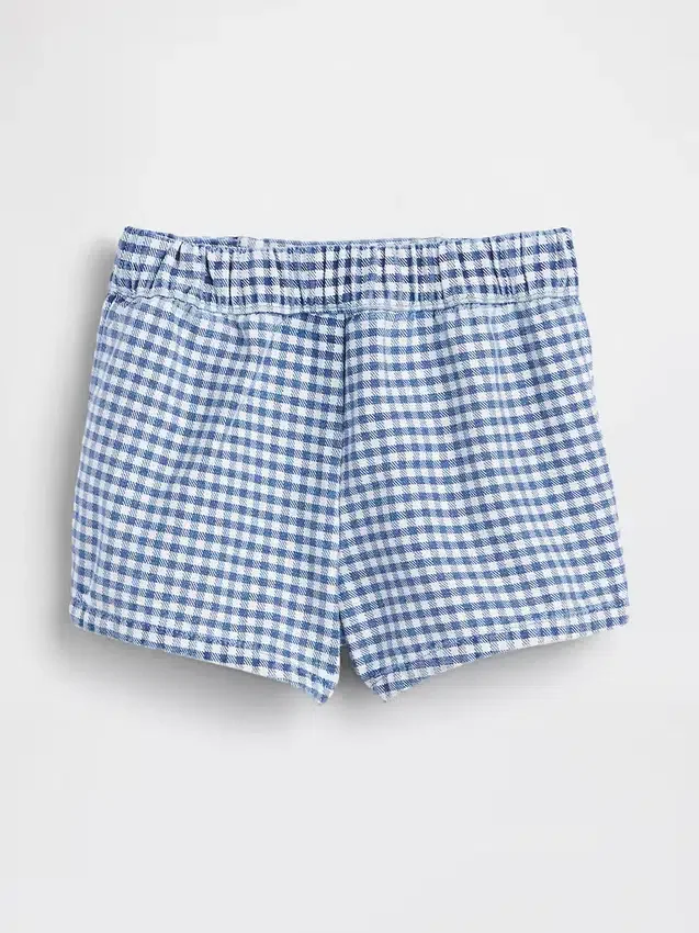 Szorty dla niemowląt i maluchów w stylu marynarskim z dżinsu w kratkę