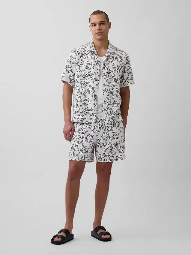 Szorty „Keith Haring” z fakturą