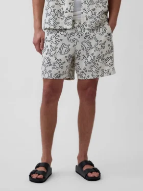 Szorty „Keith Haring” z fakturą