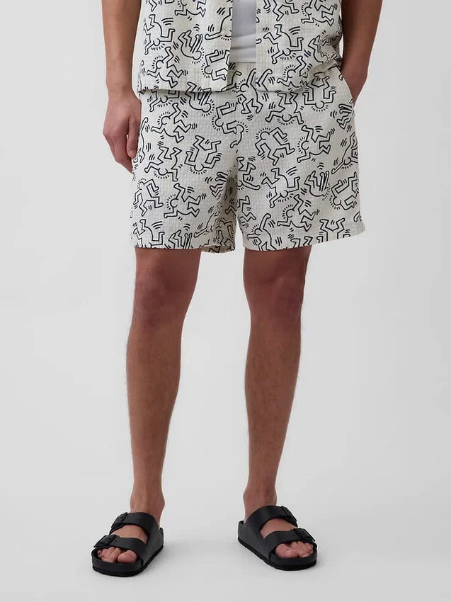 Szorty „Keith Haring” z fakturą