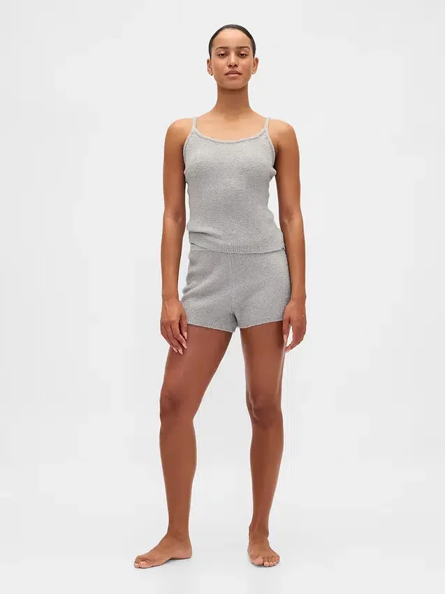 Szorty z wełny boucle CashSoft