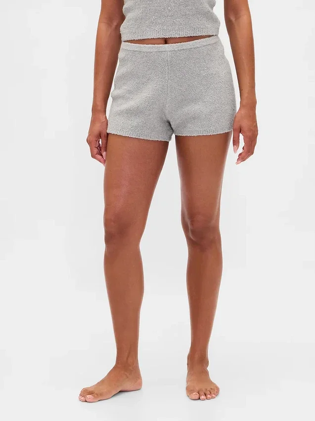 Szorty z wełny boucle CashSoft