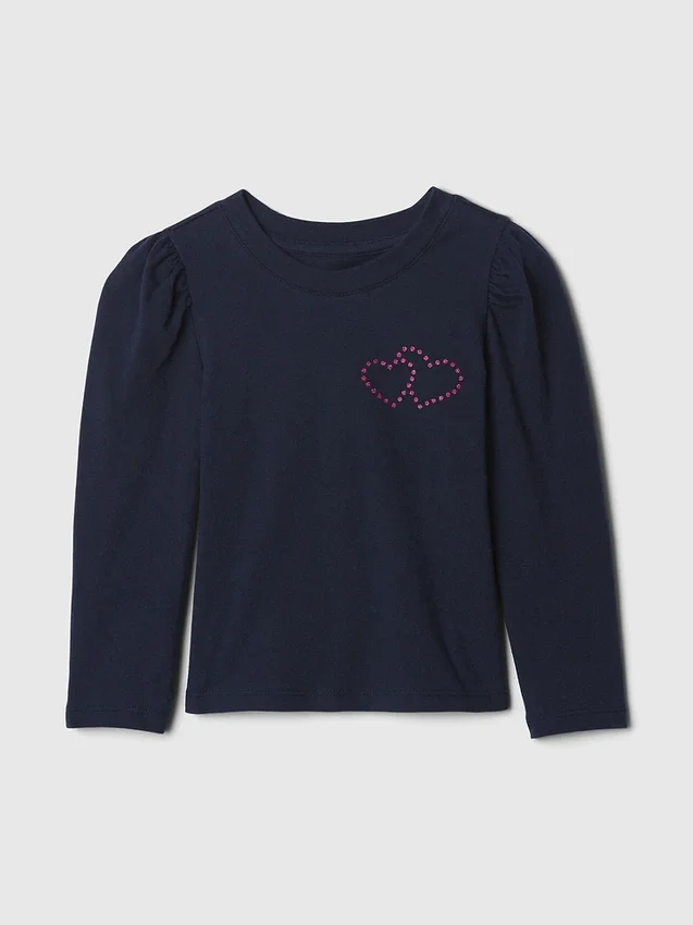 T-shirt dla niemowląt i maluchów z bufiastymi rękawami do łączenia z innymi ubraniami