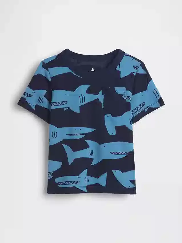 T-shirt dla niemowląt i maluchów z nadrukami do łączenia i dopasowywania oraz kieszenią