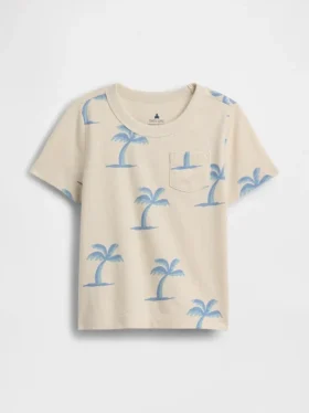 T-shirt dla niemowląt i maluchów z nadrukami do łączenia i dopasowywania oraz kieszenią