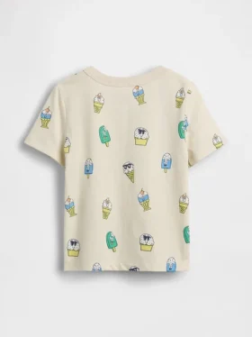 T-shirt dla niemowląt i maluchów z nadrukami do łączenia i dopasowywania oraz kieszenią