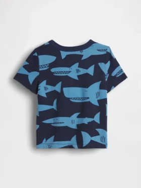 T-shirt dla niemowląt i maluchów z nadrukami do łączenia i dopasowywania oraz kieszenią