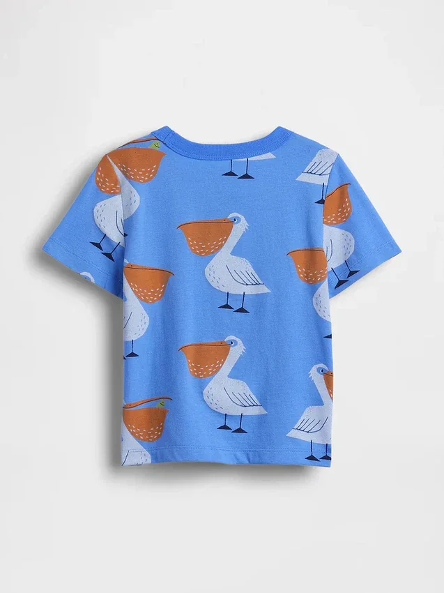 T-shirt dla niemowląt i maluchów z nadrukami do łączenia i dopasowywania oraz kieszenią