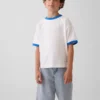 T-shirt dziecięcy „Get Blue” z logo w luźnym kroju