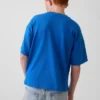 T-shirt dziecięcy „Get Blue” z logo w luźnym kroju