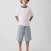 T-shirt dziecięcy „Get Blue” z logo w luźnym kroju