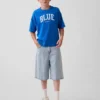T-shirt dziecięcy „Get Blue” z logo w luźnym kroju