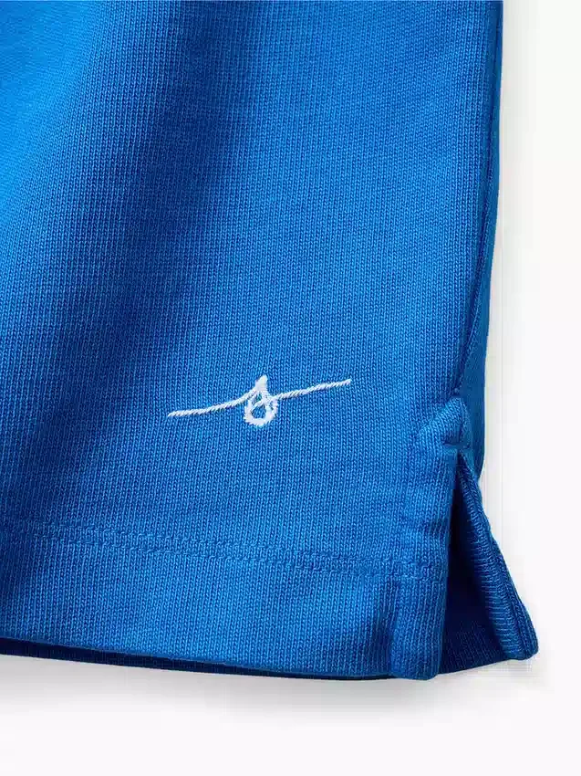 T-shirt dziecięcy „Get Blue” z logo w luźnym kroju
