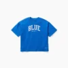 T-shirt dziecięcy „Get Blue” z logo w luźnym kroju