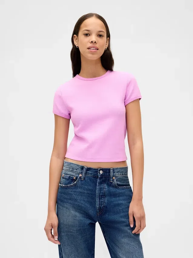T-shirt dziecięcy z dzianiny waflowej