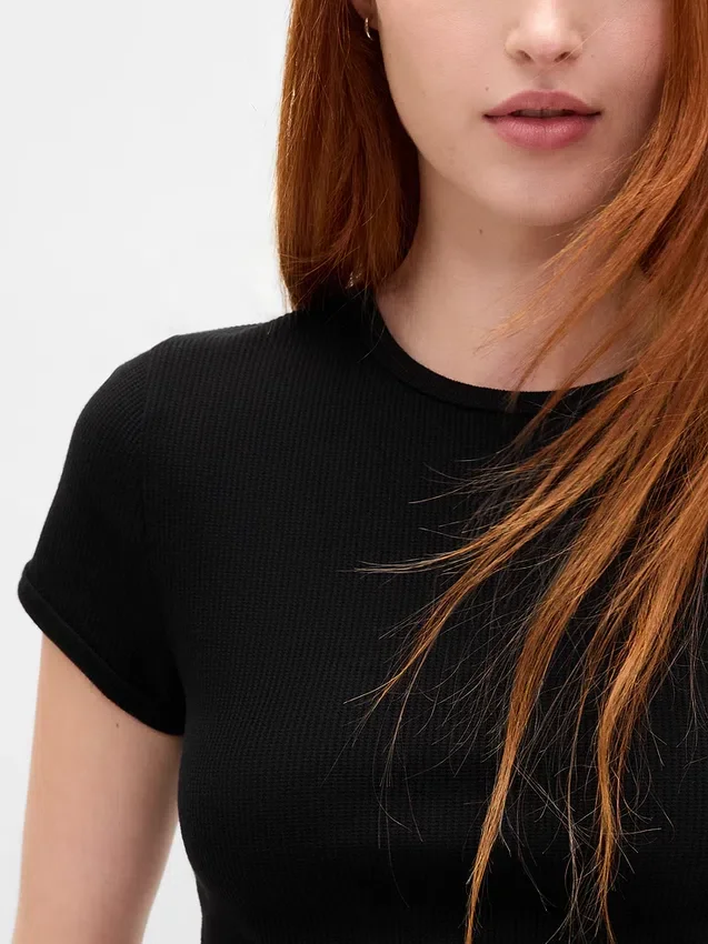 T-shirt dziecięcy z dzianiny waflowej
